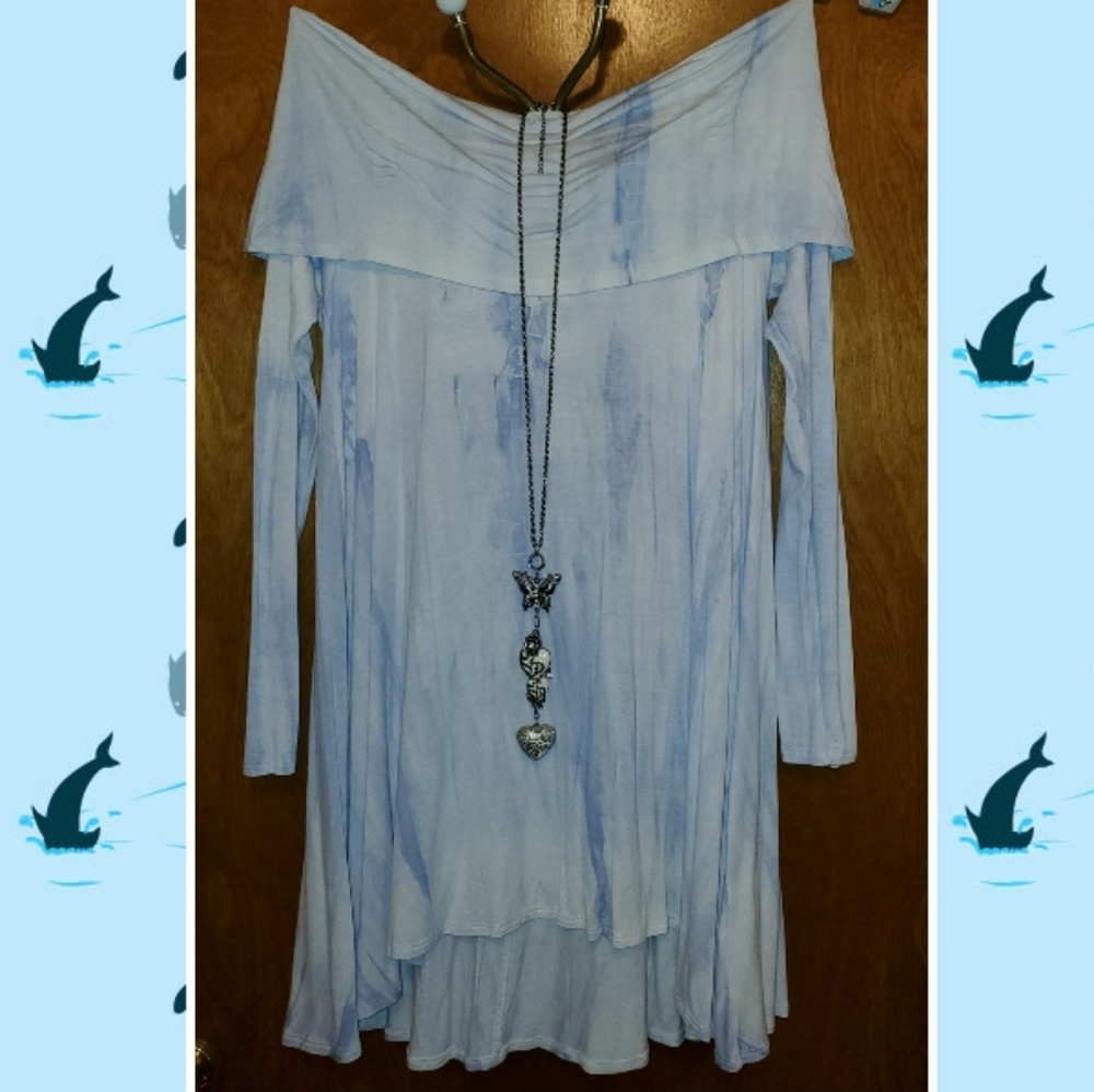 Spell Inspured Tie Dye Off the Shoulder High Low Dress - Picture 2 of 6